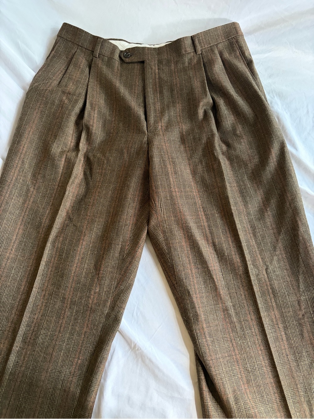 Hart Schaffner Marx Men’s Glen Plaid Dress Pants Comfort Plus Size 38
